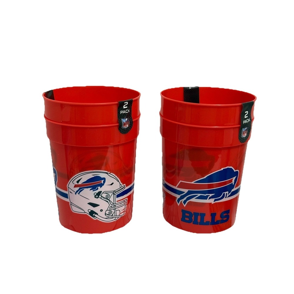 NEW! 4-Pack Buffalo Bills Plastic Cups - 25oz - Officially Licensed NFL - Picture 1 of 3